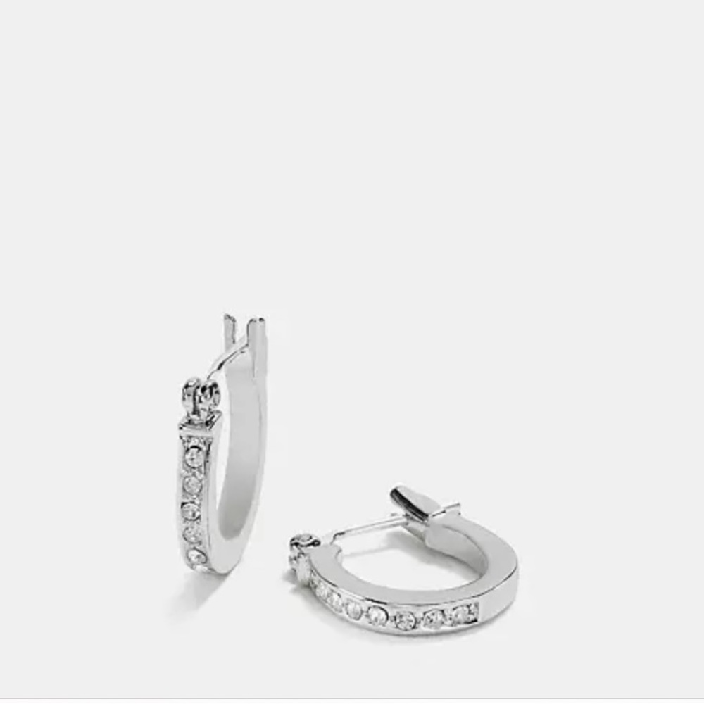Coach Pave Signature Huggie earrings